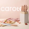 image:imageCAROTE 9 Pieces Kitchen Knife Block Set with Sharpener Dishwasher Safe Knives for Kitchen Forged Cutlery with RazorSharp Stainless Steel Blades Pink