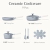image:imageCAROTE Ceramic Cookware Set Nonstick 9pcs Pots and Pans Set Non stick NonToxic amp PFASFreeDishwasher RVCamping Cookware SetSauce Pan with Lid Blue