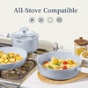 image:imageCAROTE Ceramic Cookware Set Nonstick 9pcs Pots and Pans Set Non stick NonToxic amp PFASFreeDishwasher RVCamping Cookware SetSauce Pan with Lid Blue