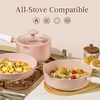 image:imageCAROTE Ceramic Cookware Set Nonstick 9pcs Pots and Pans Set Non stick NonToxic amp PFASFreeDishwasher RVCamping Cookware SetSauce Pan with Lid Pink