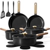 image:imageCAROTE Ceramic Cookware Sets Pots and Pans Set 16pcsBlack