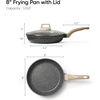 image:imageCAROTE Non Stick Frying Pan 8 Inch Classic Granite Skillet with Glass LidBlack