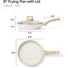 image:imageCAROTE Non Stick Frying Pan 8 Inch Classic Granite Skillet with Glass LidWhite