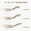 image:imageCAROTE Non Stick Frying Pan Black 81012 Granite Skillet SetCream White