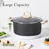 image:imageCAROTE Nonstick Stock Pot with Lid 6 Quart White GraniteBlack