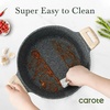 image:imageCAROTE Nonstick Stock Pot with Lid 6 Quart White GraniteBlack