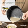 image:imageCAROTE Nonstick Stock Pot with Lid 6 Quart White GraniteBlack