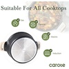 image:imageCAROTE Nonstick Stock Pot with Lid 6 Quart White GraniteBlack