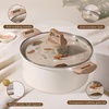image:imageCAROTE Nonstick Stock Pot with Lid 6 Quart White GraniteCream White