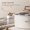 image:imageCAROTE Nonstick Stock Pot with Lid 6 Quart White GraniteCream White