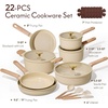image:imageCAROTE Pots and Pans Set Ceramic Cookware Set 14pcsOatmeal