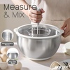 image:imageCAROTE Stainless Steel Mixing Bowls with Lids Set12 Pcs Nesting Bowls Clear Airtight Lids 3 Grater AttachmentsNonSlip Bottoms amp Measurement Marks Mixing BowlsSize 532151QT