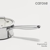 image:imageCAROTE15Qt amp 3Qt Stainless Steel Saucepan Set Triple Ply Stainless Steel Pot Saucepan with Glass Lid Small Sauce Pot with Wooden Handle Easy Pour RimWhite