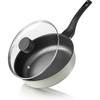 image:imageCAROTE 10 INCH Nonstick Frying Pans with Lid Deep Skillet Saute Pan with Lid Healthy NonToxic Pan Compatible with All Stovetops