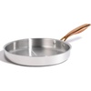 image:imageCAROTE 10 TriPly Stainless Steel Frying Pan NonToxic Egg Pan Omelet Pan Oven Safe Induction Ceramic and Gas Cooktops Compatible Polished SilverPolished Silver