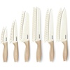 image:imageCAROTE 12Piece Knife Set Knives with WoodGrain Finish Handles White12pcs