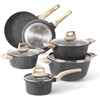 image:imageCAROTE 21pcs Ceramic Cookware Sets Pots and Pans SetClassic Black
