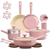 image:imageCAROTE 21pcs Cookware Set Nonstick Pots and Pans Set Ceramic Cookware Set Induction Cookware Non toxic Healthy Non Stick Kitchen Cooking Set PFAS PTFE Free