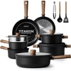 image:imageCAROTE 21pcs Pots and Pans Set Nonstick Cookware SetsBlack