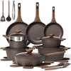 image:imageCAROTE 26pcs Pots and Pans Set Nonstick Cookware SetsBrown