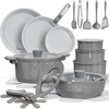 image:imageCAROTE 27pcs Ceramic Cookware Set Pots and Pans Set with Detachable HandleDark Gray