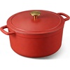 image:imageCAROTE 5QT Cream White Enameled Cast Iron Dutch Oven Pot with LidRed