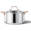 image:imageCAROTE 8 Qt TriPly Stainless Steel Stockpot NonToxic Stock Pot with Lid Soup Pot for Pasta Even Heating Oven Safe Induction Ceramic and Gas Cooktops Compatible Sliver Mothers Day GiftsSliver