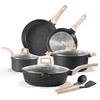 image:imageCAROTE Ceramic Cookware Sets Pots and Pans Set 16pcsBlack