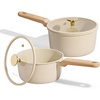 image:imageCAROTE Ceramic Nonstick 15Qt amp 25Qt Sauce Pan Sets with Lid