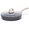 image:imageCAROTE Non Stick Frying Pan 8 Inch Classic Granite Skillet with Glass LidBlack