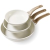 image:imageCAROTE Non Stick Frying Pan Black 81012 Granite Skillet SetCream White