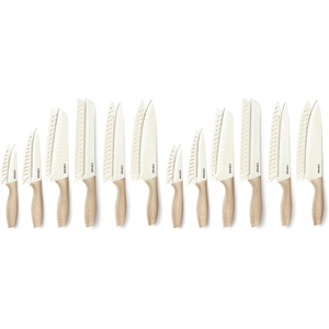image:imageCAROTE 12Piece Knife Set Knives with WoodGrain Finish Handles White12pcs Pack of 2