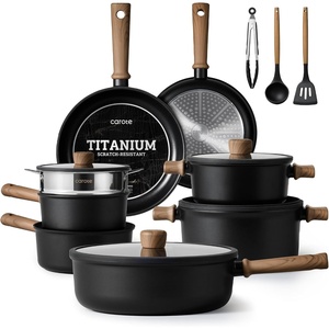 image:imageCAROTE 21pcs Pots and Pans Set Nonstick Cookware SetsBlack