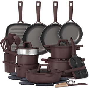 image:imageCAROTE 31pcs Pots and Pans Set Nonstick Cookware SetCoffee