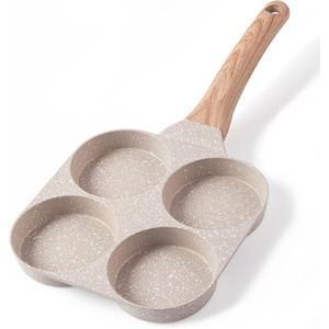 image:imageCAROTE 4Cup Nonstick Granite Egg Pan BlackCream White