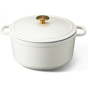 image:imageCAROTE 5QT Cream White Enameled Cast Iron Dutch Oven Pot with LidCream White