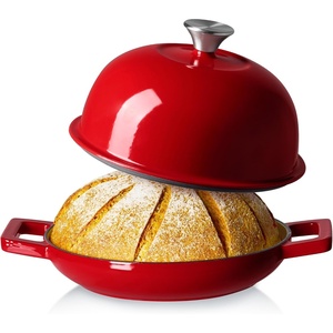 image:imageCAROTE 5QT Enameled Cast Iron Dutch Oven Red Round Bread OvenRed