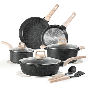 image:imageCAROTE Ceramic Cookware Sets Pots and Pans Set 16pcsBlack