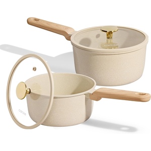 image:imageCAROTE Ceramic Nonstick 15Qt amp 25Qt Sauce Pan Sets with Lid