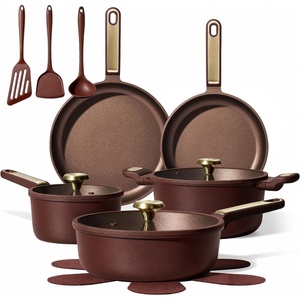 image:imageCAROTE Cookware Sets Pots and Pans Set Non Stick 16pcsRed