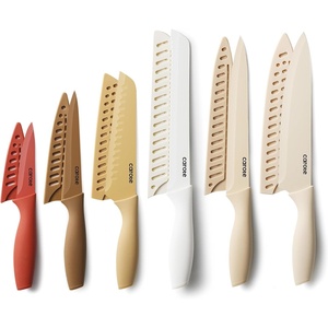 image:imageCAROTE Kitchen Knife Set 6 ColorCoded Knives and 6 Blade Guards 12PieceColorful