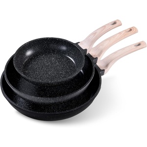 image:imageCAROTE Non Stick Frying Pan Black 81012 Granite Skillet SetBlack