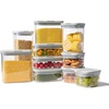 image:imageCAROTE Easyopen Airtight Food Storage Containers with Lids 20 PCS Durable Plastic Kitchen Storage Containers for Dry FoodFruit Leakproof BPAFree Sage GreenGrey