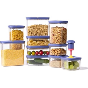 image:imageCAROTE Food Storage Containers with Lids 21 PCS Air Tight Plastic Food Containers with Date Tracking Dial BPA Free Durable Canisters Sets for the KitchenPantryDry FoodCerealSuger Blue